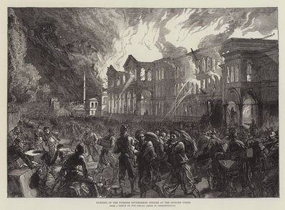 Incendio de las oficinas del gobierno turco en la Sublime Puerta de Sir John Charles Robinson